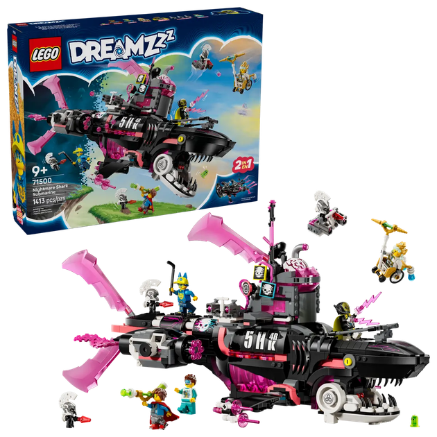 Zestaw klocków LEGO DREAMZzz Koszmarny Rekinokręt podwodny 1413 elementów (43269) - obraz 1