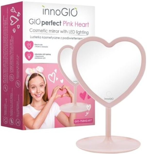 Дзеркало косметичне Innogio GIOperfect Рожеве серце GIO-758HEART (5904405021583) - зображення 2