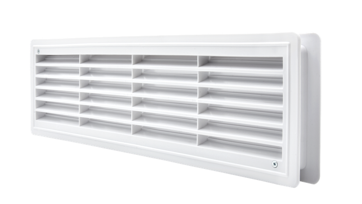 Вентиляционная решетка дверная пластиковая белая AirRoxy 115x430 white 02-127 - Фото 1 Вентиляционная решетка дверная пластиковая белая AirRoxy 115x430 white 02-127 - изображение 1