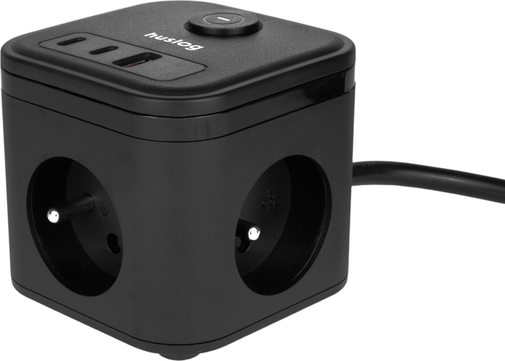 Przedłużacz Huslog HUS1002 Cube Extension Cord PD 20W Black (OWN000065) - obraz 9