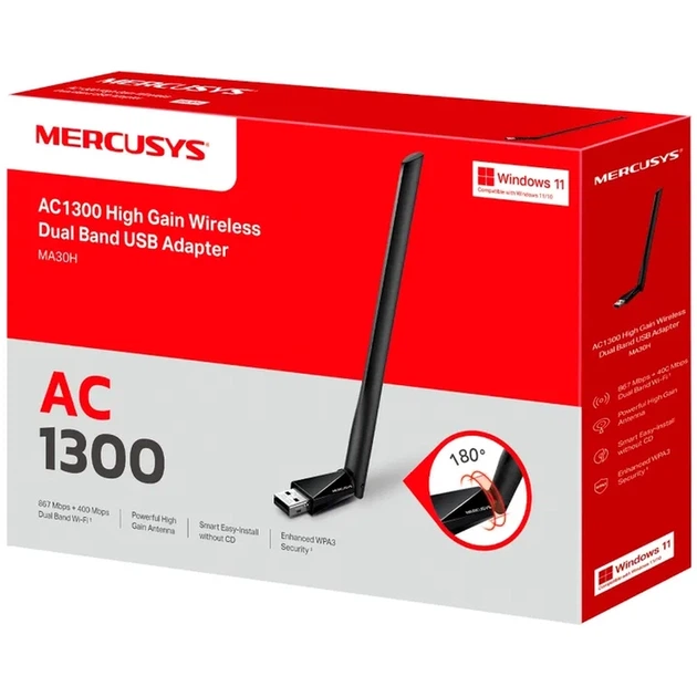 Адаптер WiFi MERCUSYS MA30H AC1300 - изображение 3