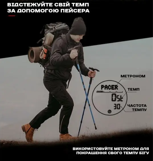 Часы мужские электронные North Edge Alps Black водостойкие, тактические, противоударные, с компасом - изображение 5