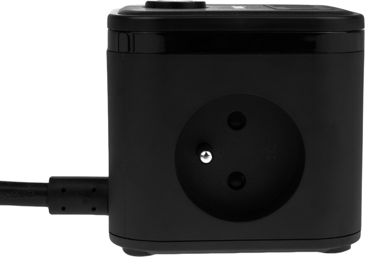 Подовжувач Huslog HUS1003 Cube Extension Cord with USB Black (OWN000066) - зображення 4