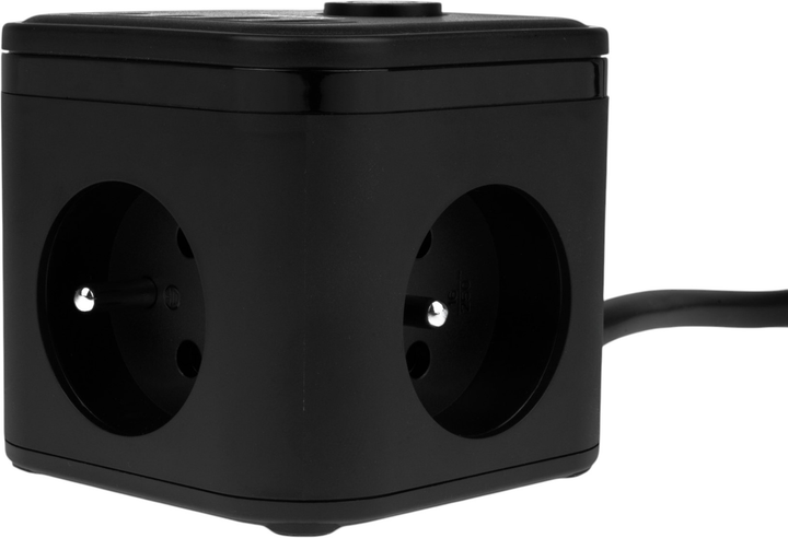 Подовжувач Huslog HUS1003 Cube Extension Cord with USB Black (OWN000066) - зображення 6