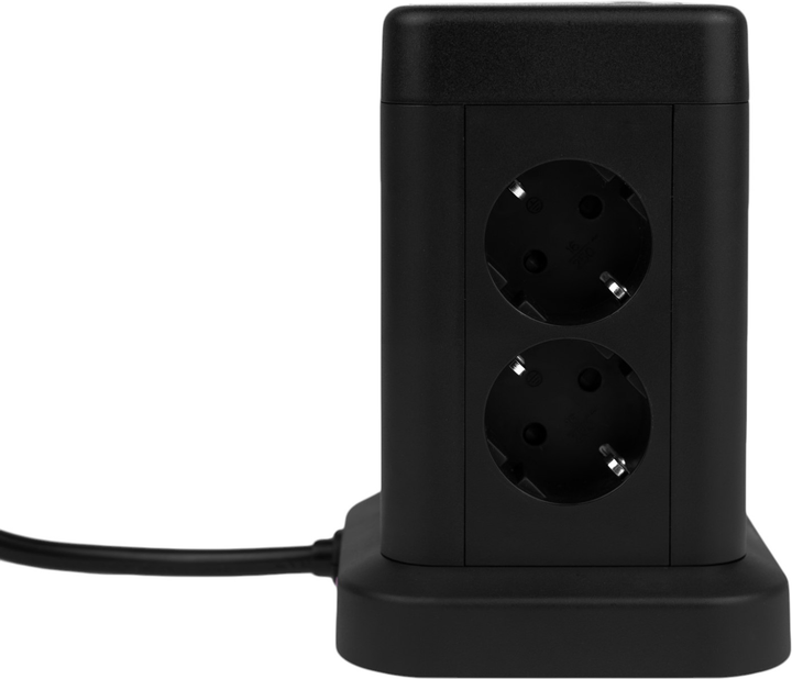 Подовжувач Huslog HUS1004 Vertical Extension Cord with USB Black (OWN000064) - зображення 4
