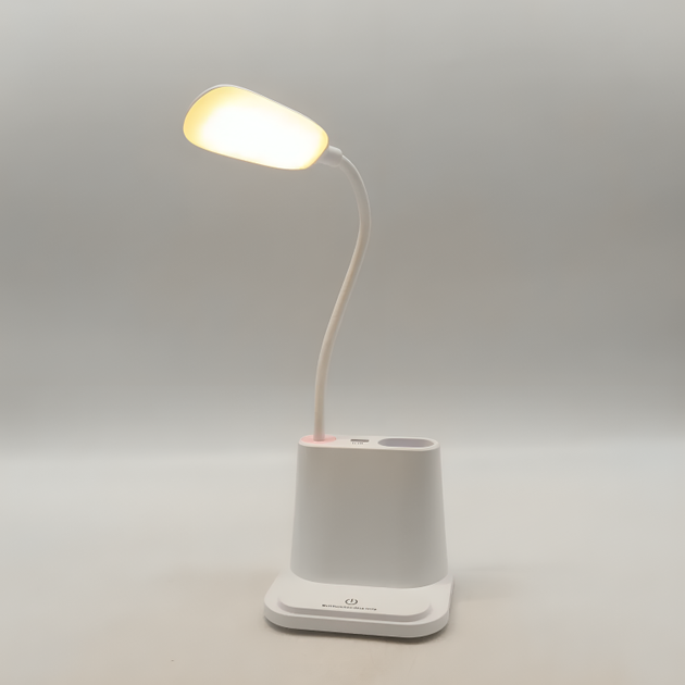 Розумна настільна гнучка сенсорна акумуляторна LED лампа 3 в 1 з органайзером Power Bank підставкою під телефон 1 Вт 43х12х11 см (480371-Prob) - зображення 5