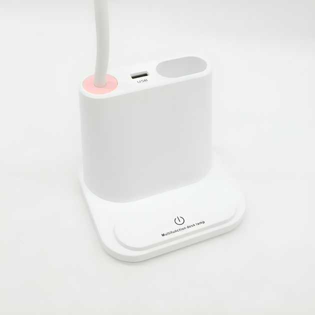 Розумна настільна гнучка сенсорна акумуляторна LED лампа 3 в 1 з органайзером Power Bank підставкою під телефон 1 Вт 43х12х11 см (480371-Prob) - зображення 7