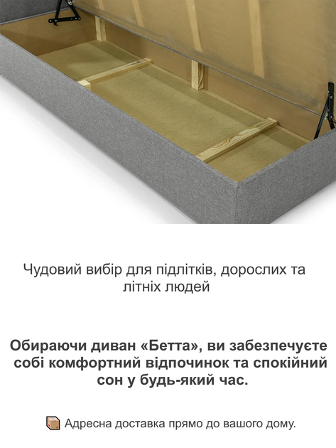 Диван-кровать Бета 198×80 см, светло-серый - изображение 4