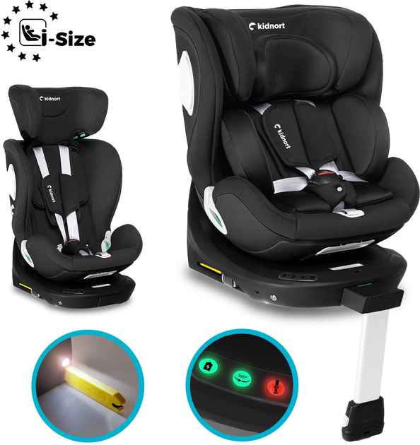 Автокрісло Kidnort Orn DK-080737 40-150 см чорне (5902983624875) - зображення 2