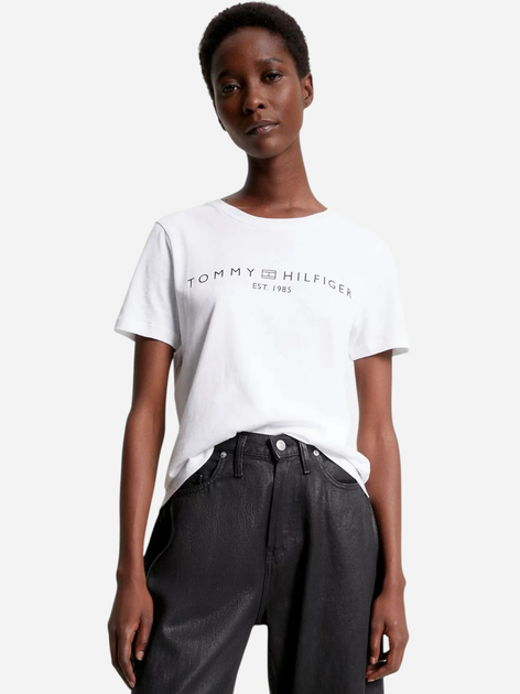 Koszulka damska bawełniana Tommy Hilfiger WW0WW40276-ACI XS Biała (8720637080658) - obraz 1