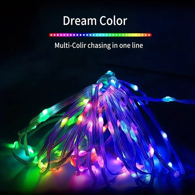 Гірлянда USB Крапля роси RGB пульт 50 LED 5 м - Фото 8 Гірлянда USB Крапля роси RGB пульт 50 LED 5 м - зображення 8