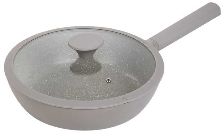 Patelnia Homla Tristan głęboka z pokrywką Szara 28 cm (5904183887821) - obraz 1