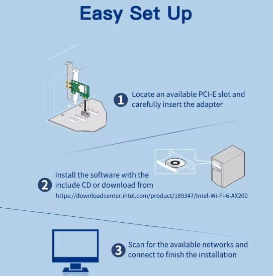 Беспроводная WiFi+BT-карта Derapid AC1200 Мбіт/с PCIE-адаптер дводіапазонний 2,4/5 ГГц 802.11 - изображение 4