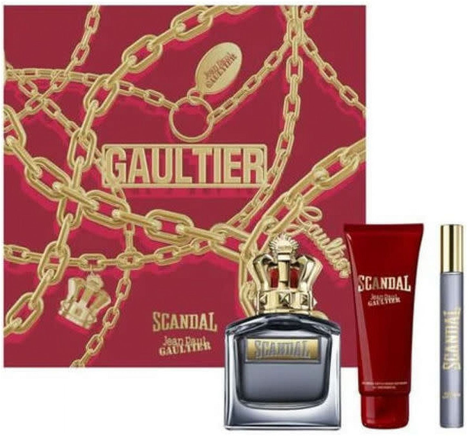 Zestaw męski Jean Paul Gaultier Scandal Żel pod prysznic 75 ml + Woda toaletowa 100 ml + Miniaturka Woda toaletowa 10 ml (8435415082631) - obraz 1