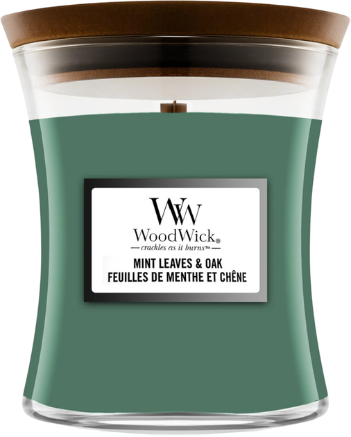 Ароматична свічка Woodwick Mint Leaves & Oak 275 г (5038581141947) - зображення 1