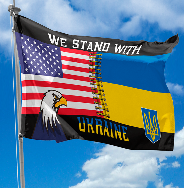 Прапор України - США Postcardua Stand With Ukraine CUS-1 - изображение 2