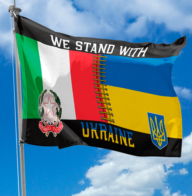 Прапор України - Італії Postcardua Stand With Ukraine CUA-43 - Фото 3 Прапор України - Італії Postcardua Stand With Ukraine CUA-43 - зображення 3