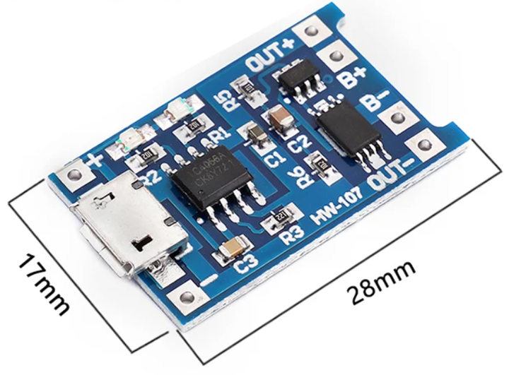 Преобразователи напряжения Micro USB Плата Заряда 1s модуль li-ion чіп 4056 18650 Lithium зарядного пристрою - изображение 2