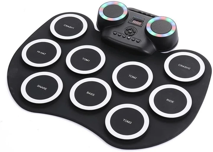 Электронные барабаны Black Rhythm с интегрированным Bluetooth аккумулятором, колонками и цветной подсветкой - Фото 7 Электронные барабаны Black Rhythm с интегрированным Bluetooth аккумулятором, колонками и цветной подсветкой - изображение 7