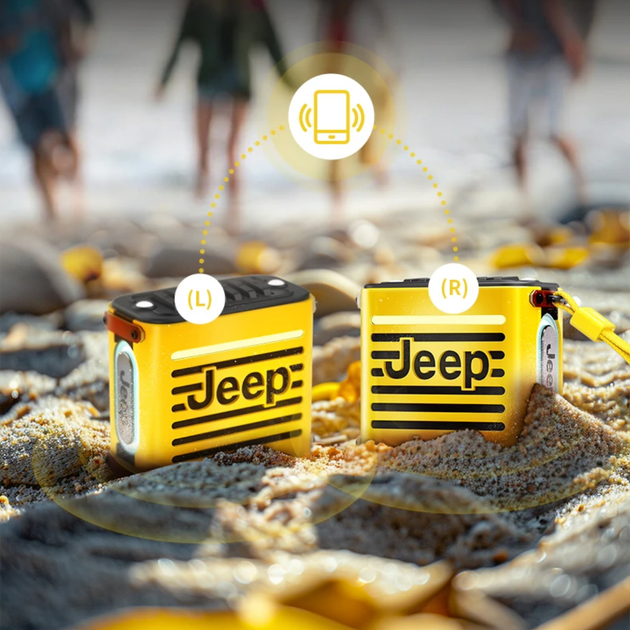 Портативная колонка JEEP JP SC101 беспроводная с аккумулятором, радио, подсветкой, водонепроницаемостью IPX5 - Фото 6 Портативная колонка JEEP JP SC101 беспроводная с аккумулятором, радио, подсветкой, водонепроницаемостью IPX5 - изображение 6