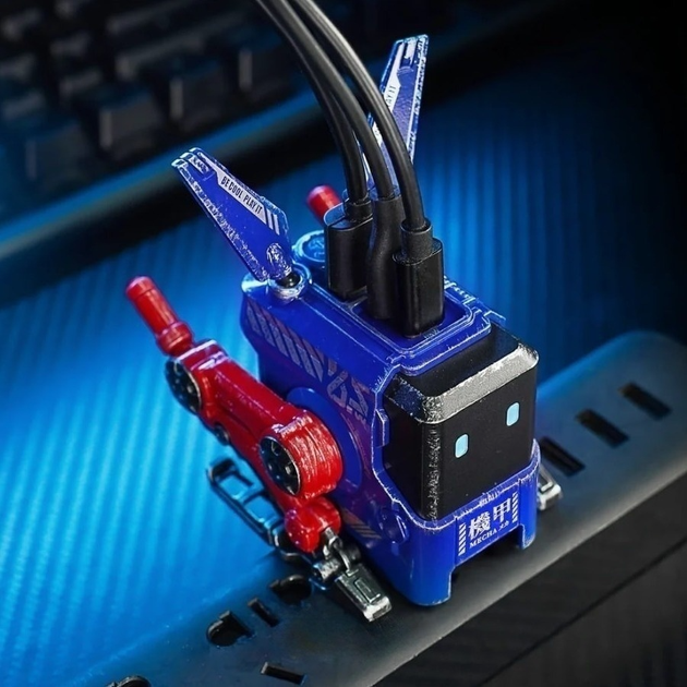 Сетевое зарядное устройство GravaStar Alpha65 GaN 65W Wall Charger - War Damaged Blaze Blue - изображение 7