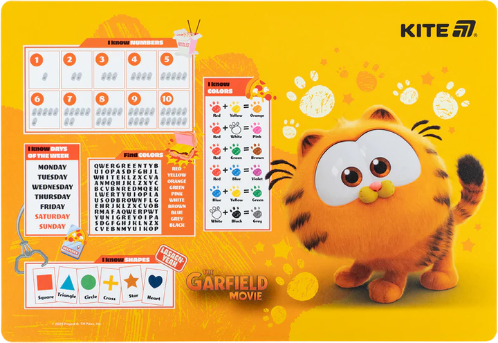 Упаковка підкладок настільних Kite Garfield 42.5х29 см х 10 шт (GF25-207) - зображення 2