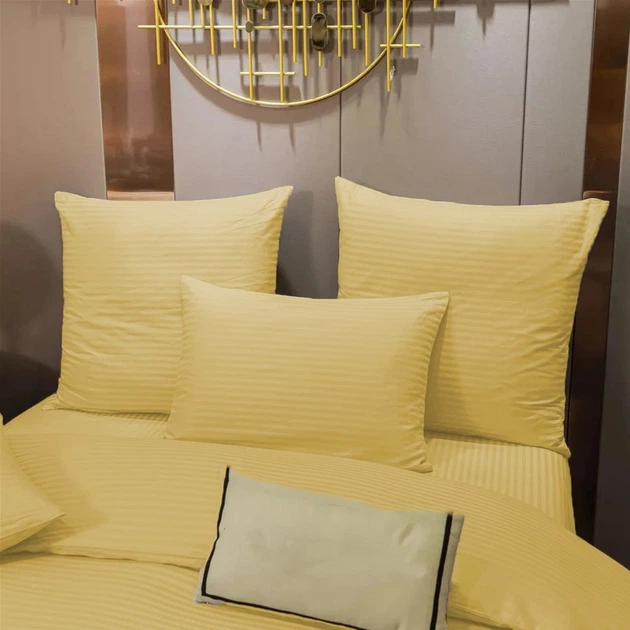 Простирадло MirSon Royal Soft Stripe 30-0003 Intense Yellow 110х160 см - изображение 2