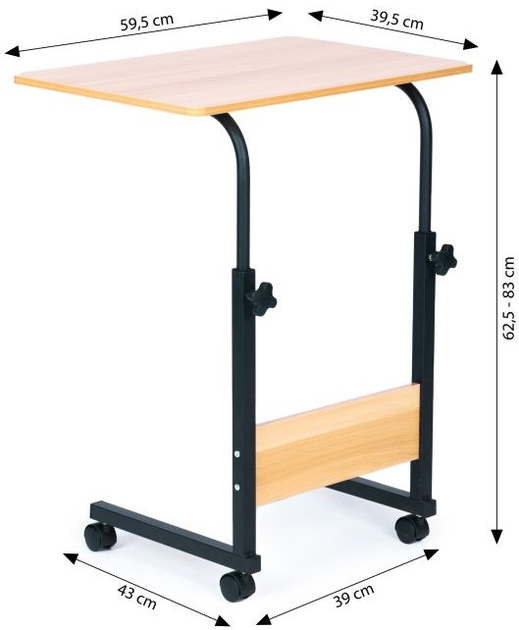 Stolik pod laptopa ModernHome by Multistore z kółkami brązowy (PJJCT0135-60C) - obraz 6