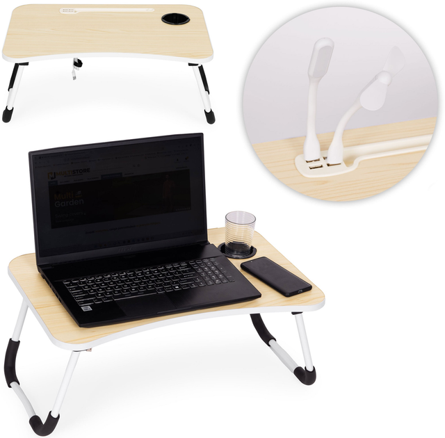 Stolik pod laptopa ModernHome by Multistore składana taca 60 x 40 cm (PJJLT0001-03) - obraz 6