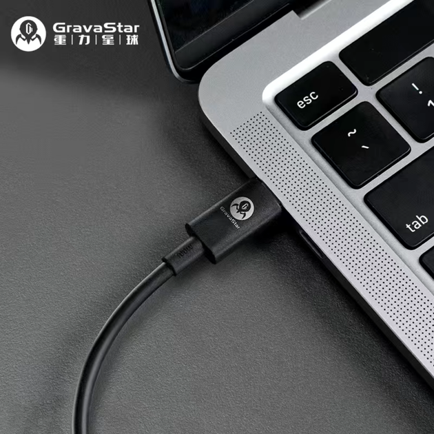 Зарядный кабель GRAVASTAR Type-C to Type-C 5A, прочный прорезиненный, 1.5м, чёрный - изображение 5