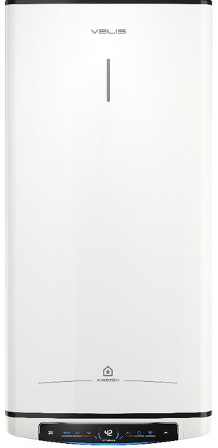 Водонагрівач електр. Ariston плаский слім VELIS PRO DRY WIFI 80 EU, 80л, 2*1,5кВт, сух тен, ун. монтаж, електр. кер-ння, B, Італія, Білий - изображение 2