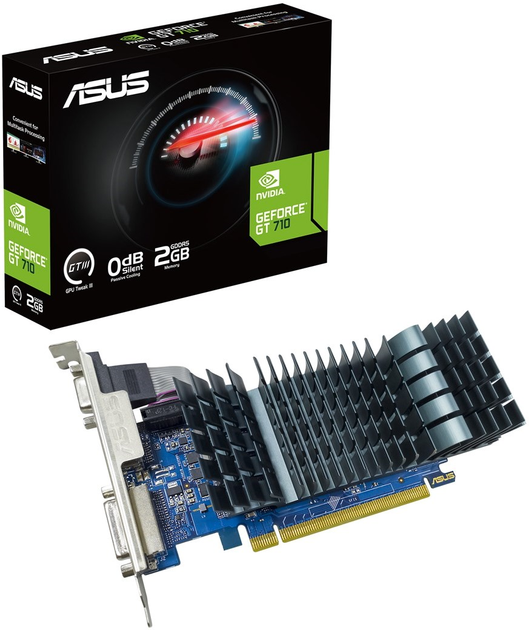Karta graficzna ASUS PCI-Ex GeForce GT 710 EVO 2GB DDR5 (64bit) (954/5012) (VGA, HDMI, DVI-D) (GT710-SL-2GD5-BRK-EVO) - obraz 4