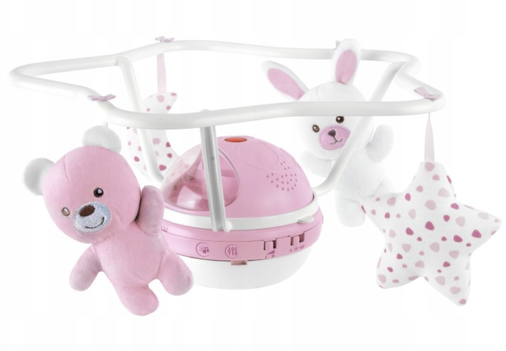 Карусель на ліжечко Chicco First Dream 3 в 1 Веселка Рожева (8058664153268) - зображення 3