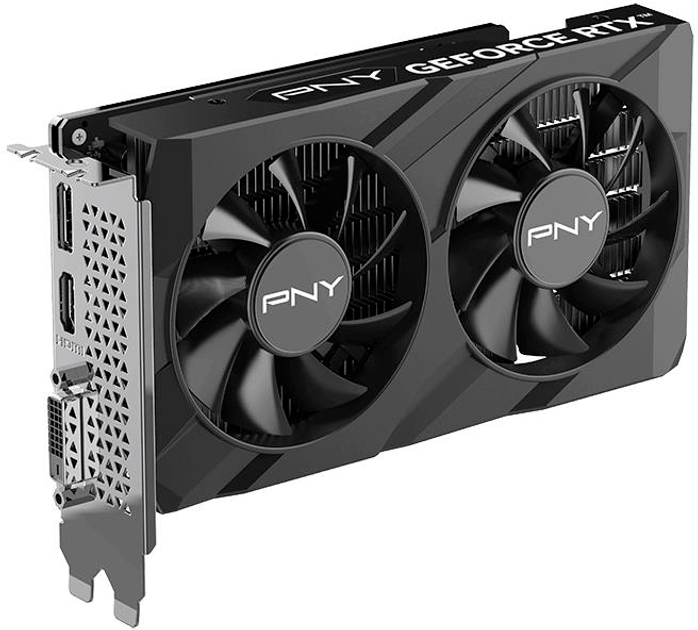 Karta graficzna PNY PCI-Ex GeForce RTX 3050 VERTO Dual Fan 6GB GDDR6 (96bit) (1042/14000) (HDMI, DisplayPort, DVI) (VCG30506DFXPB1) - obraz 2