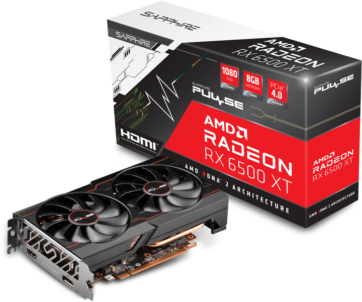Karta graficzna Sapphire PCI-Ex Radeon RX 6500 XT Pulse OC 4GB GDDR6 (64bit) (2825/18000) (1 x HDMI, 1 x DisplayPort) (11314-07-20G) - obraz 6