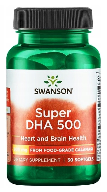 Suplement diety Swanson Super DHA 500 30 kapsułek (87614170626) - obraz 1