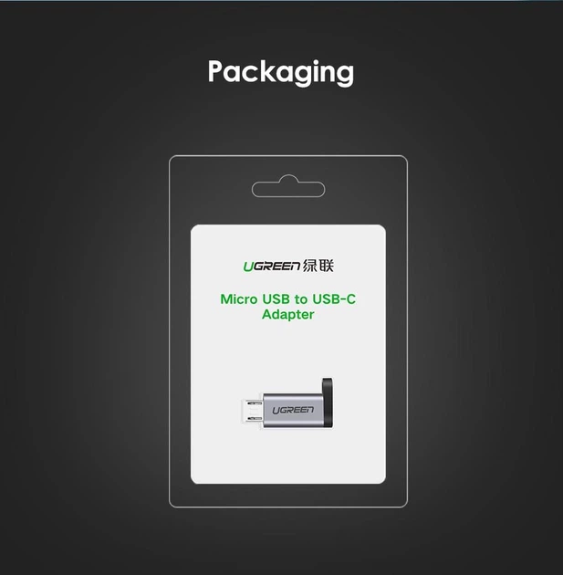 Перехідник-адаптер USB Type-C до microUSB Ugreen US282 (Сірий) - изображение 9
