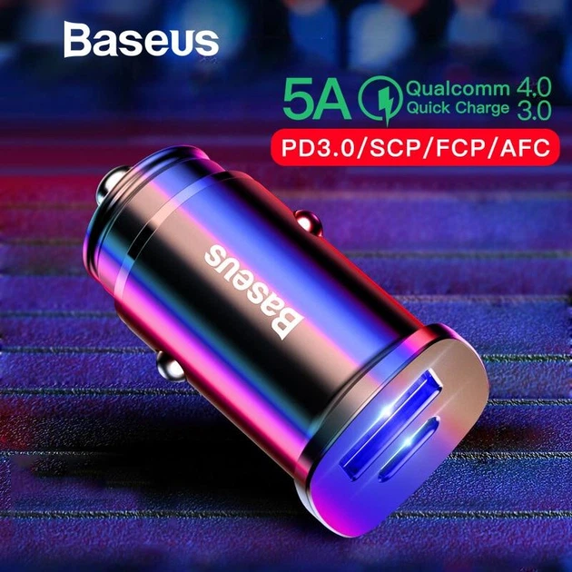 Автомобільний зарядний пристрій BASEUS B5-C15C PPC Car Charger 30W PD QC 4.0 (Чорне, Type-C + USB) - зображення 3