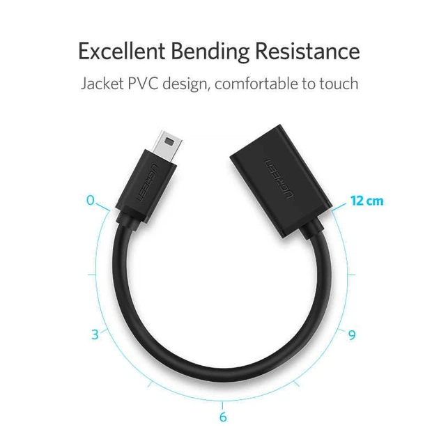 Mini USB OTG кабель-адаптер Ugreen US249 (Чорний, 12см) - изображение 8