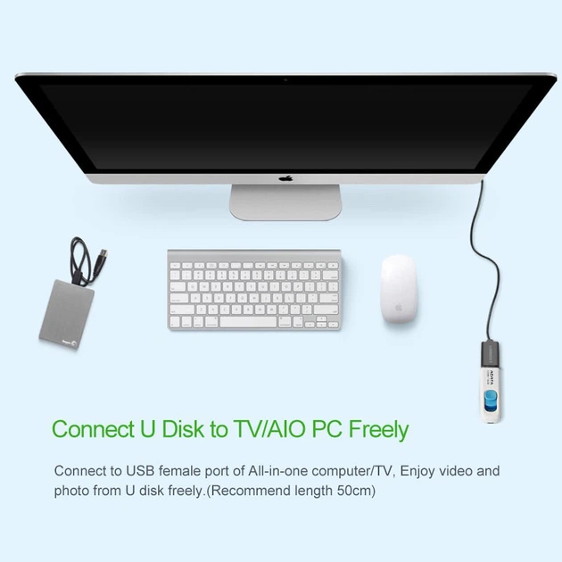 USB кабель подовжувач Ugreen USB 2.0 US103 (AM/AF штекер - гніздо, Чорний, 3м) - зображення 4