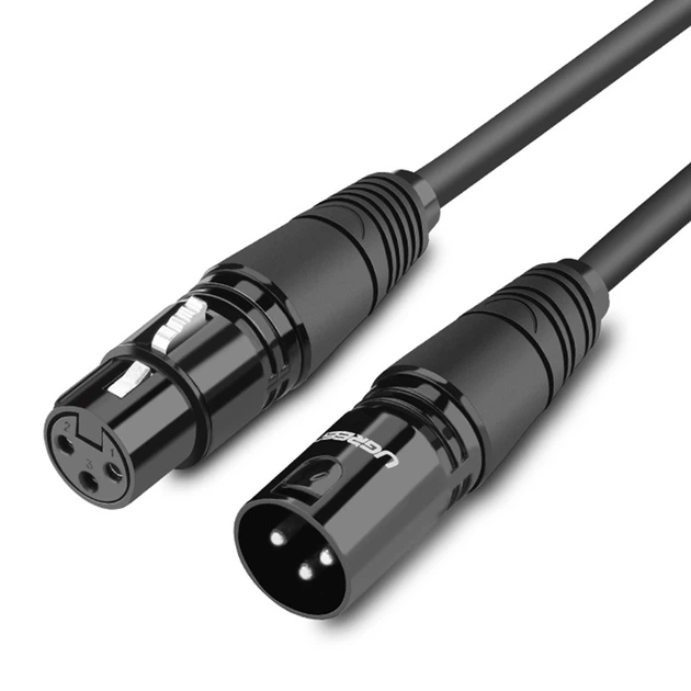 Мікрофонний кабель Ugreen AV130 XLR Male to Female Microphone Cable (Чорний, 2м) - изображение 2