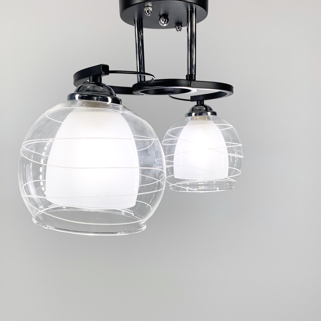 Люстра потолочная Light House LNF-17523/5С BK черная с двойным плафоном - Фото 2 Люстра потолочная Light House LNF-17523/5С BK черная с двойным плафоном - изображение 2