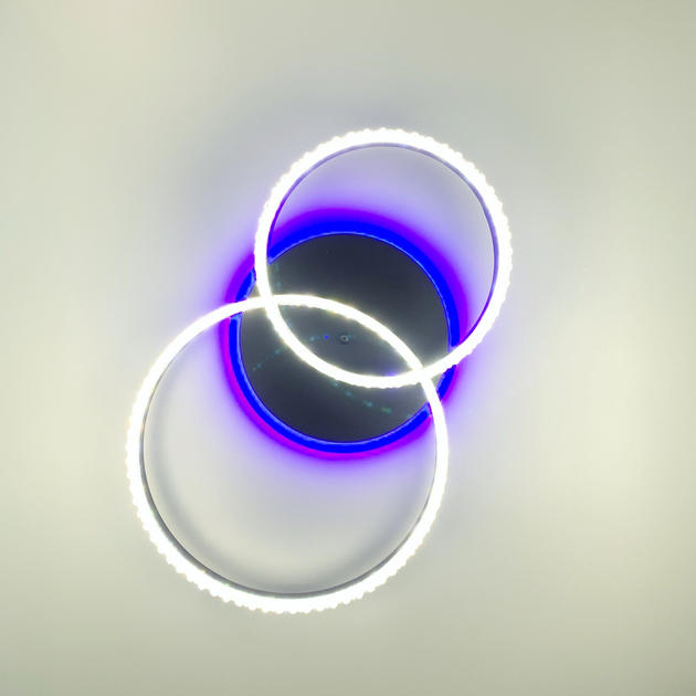 LED люстра на 2 кільця з RGB підсвіткою Line.F А 55061/2В RGB BK - зображення 4