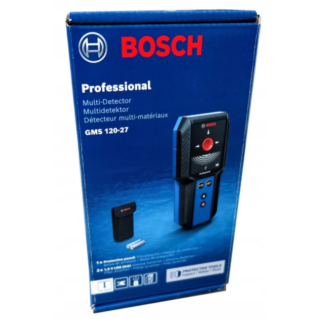 Детектор прихованої проводки металу (металодетектор) Bosch GMS 120-27 : 120мм глибина пошуку (0601081700) - Фото 5 Детектор прихованої проводки металу (металодетектор) Bosch GMS 120-27 : 120мм глибина пошуку (0601081700) - зображення 5