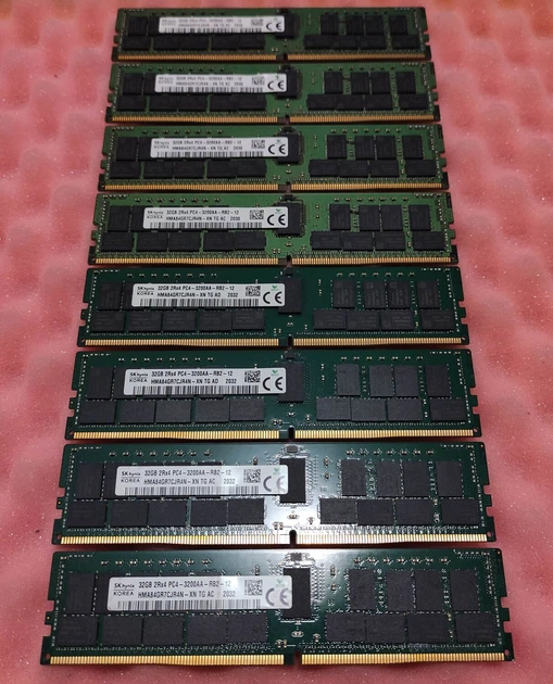 Комплект: Серверная оперативная память Hynix / 256 GB (8x 32 GB) / 2Rx4 PC4-3200AA / DDR4 ECC / 3200 MHz б/у - изображение 2