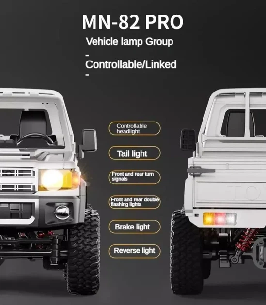 Машинка на радиоуправлении MN82 Pro Toyota Land Cruiser 79 - Фото 6 Машинка на радиоуправлении MN82 Pro Toyota Land Cruiser 79 - изображение 6