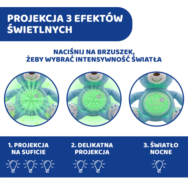 Нічник проектор Chicco First Dreams Ведмедик Синій (8058664060368) - зображення 5