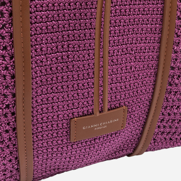 Torebka shopper damska pleciona Gianni Chiarini Victoria BS-11581-SMCRH-2347 Różowa - obraz 5