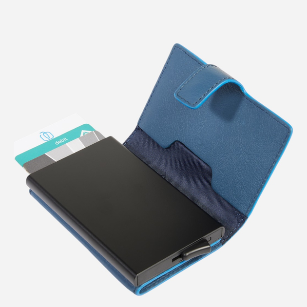 Etui na karty męskie skórzane Piquadro PP5649S138R/AV Niebieskie - obraz 5