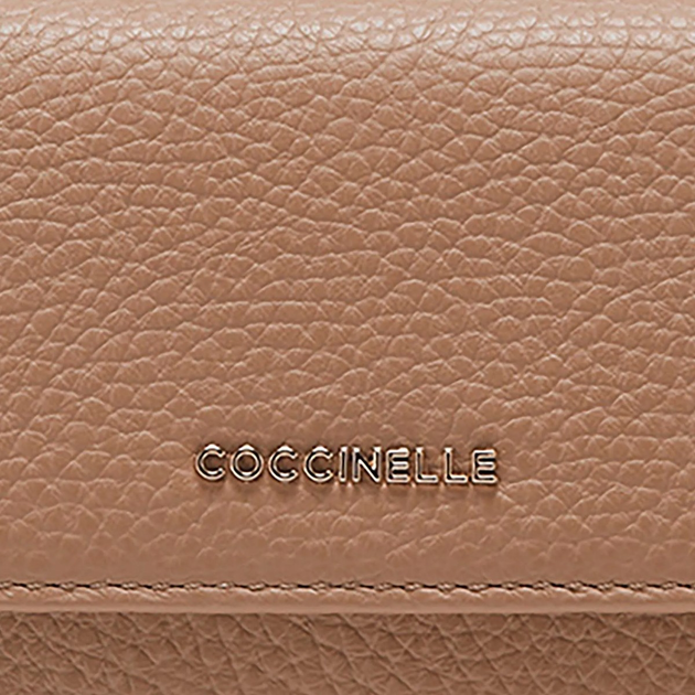 Гаманець жіночий шкіряний для карток Coccinelle E2MW5116601-N71 Темно-бежевий (800070338441) - зображення 3